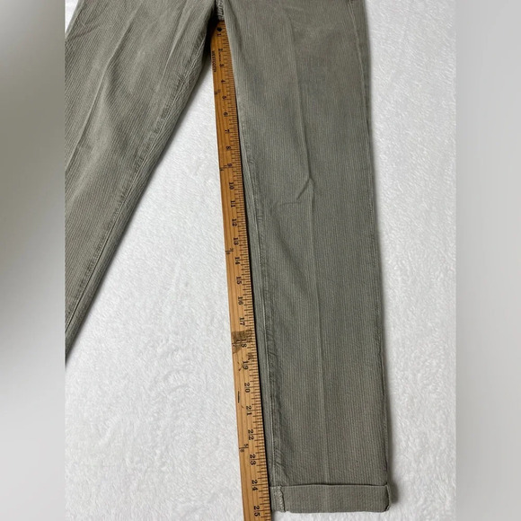 Adriano Goldschmeid AG Sz 27R Stilt Cigarette Roll Up Stripe Khaki Low Rise Crop - Picture 10 of 13